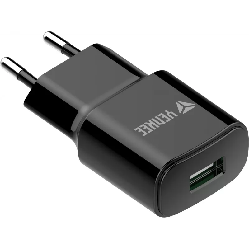 Sieninis USB-A įkroviklis YENKEE YAC 2013BK — 12W, 2.4A