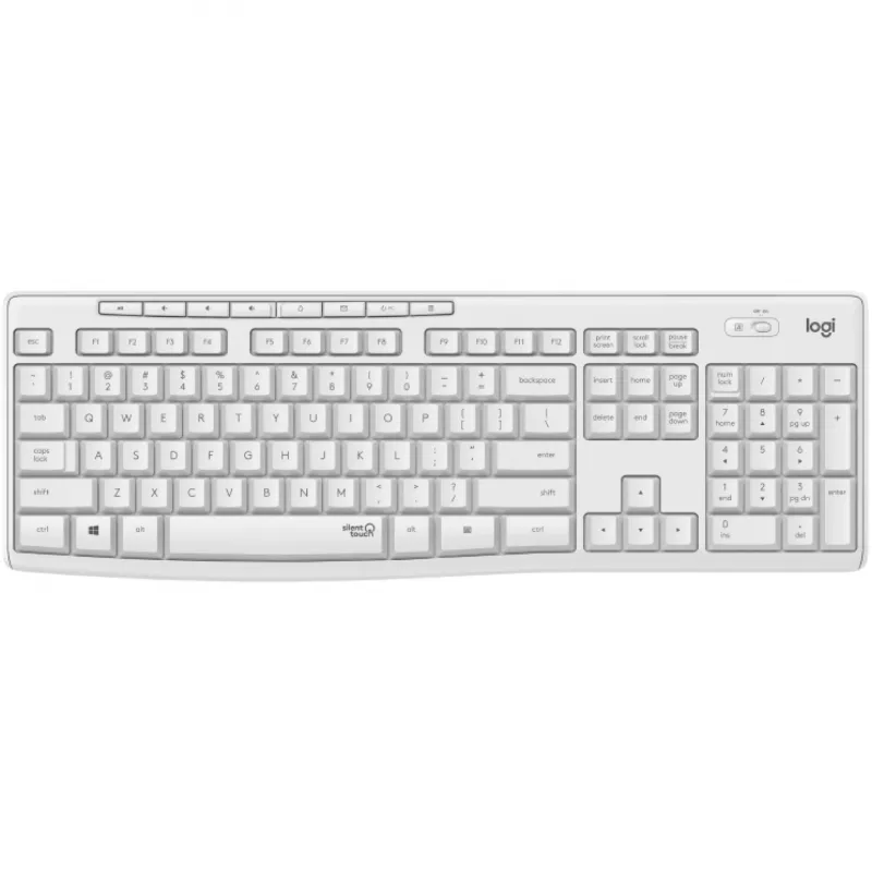 Logitech MK295 tylus klaviatūros ir pelės rinkinys, baltas, belaidis su USB imtuvu, Šveicarijos išdėstymas, 920-009872