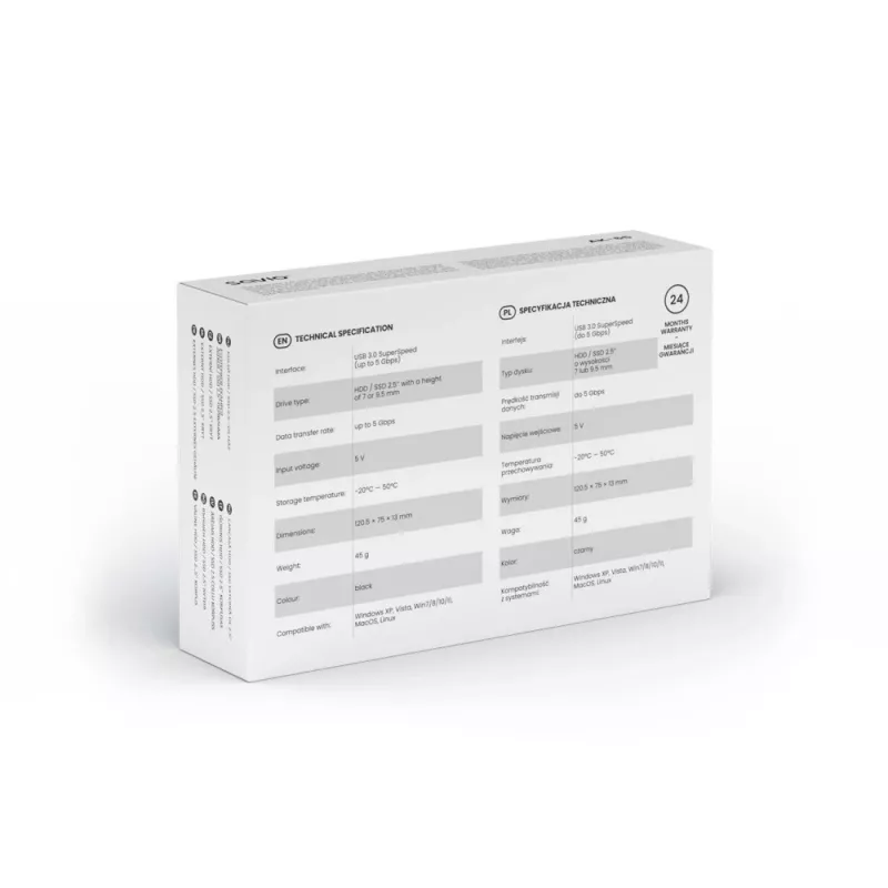 Išorinis HDD/SSD dėklas SAVIO AK-65 Juodas 2.5 colio SATA USB 3.0 5 Gbit/s Micro-USB