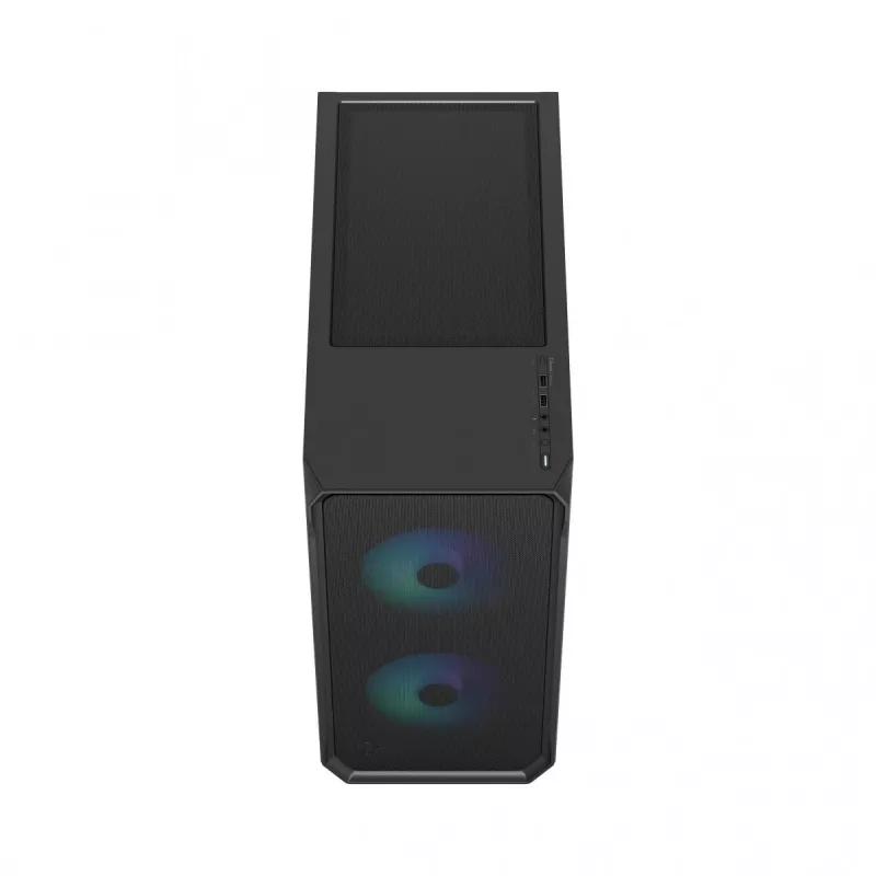 Fractal Design Focus 2 RGB korpusas su grūdinto stiklo šonine sienele, vidutinis bokštas ATX, juodas