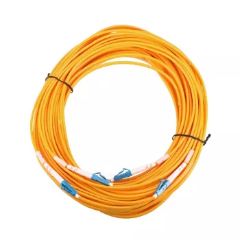 Extralink EX.2862 0,5 m LC–LC vienmodis šviesolaidinis šuolis G.652D FTTH geltonas pilnas dupleksas