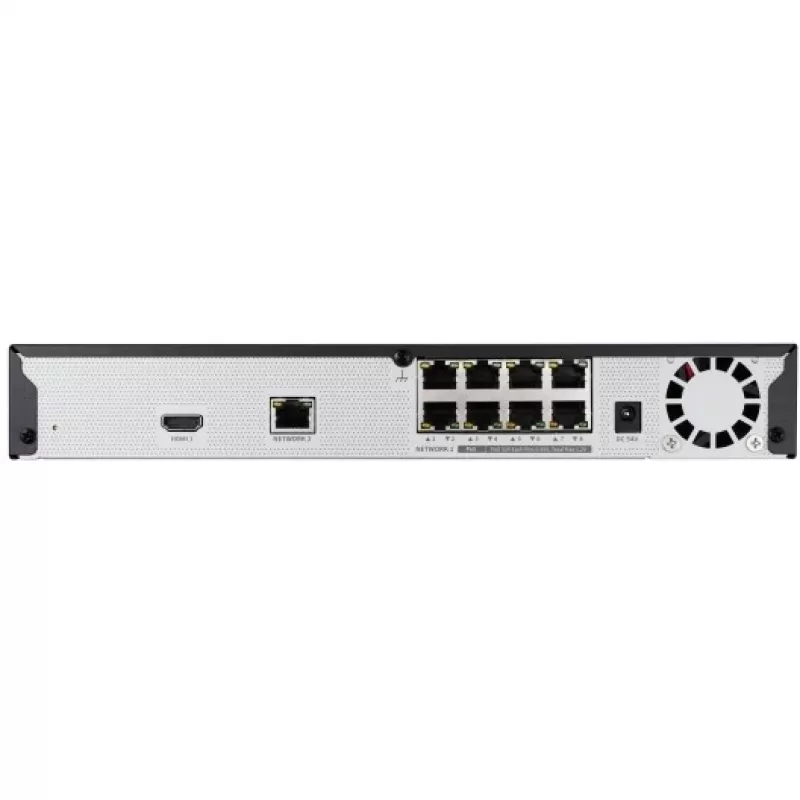 Tinklinis vaizdo registratorius - 8 IP kanalai - H.265 - 80Mbps - be HDD - HDMI - PoE jungiklis