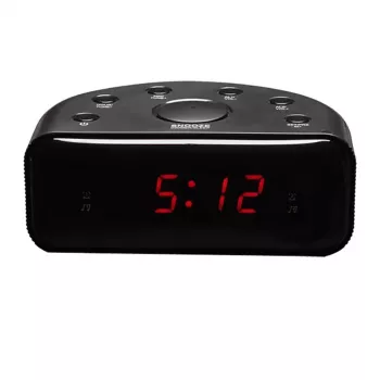 Radijo laikrodis Denver CR-430 analoginis ir skaitmeninis FM radijas LED ekranas juodas