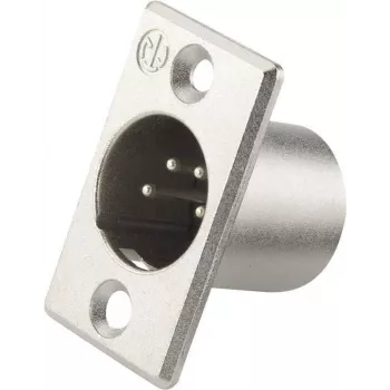 Neutrik NC4MP – 4 kontaktų XLR kištukas, nerūdijantis plienas, žalvaris, nikelis, poliamidas, IP40