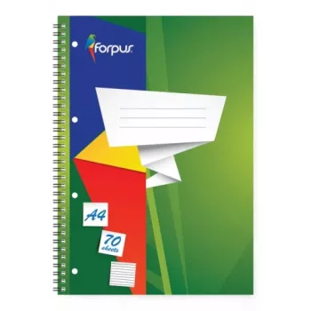 Sąsiuvinis su spirale Forpus A4/70, linijinis, minkštas viršelis 0722-022