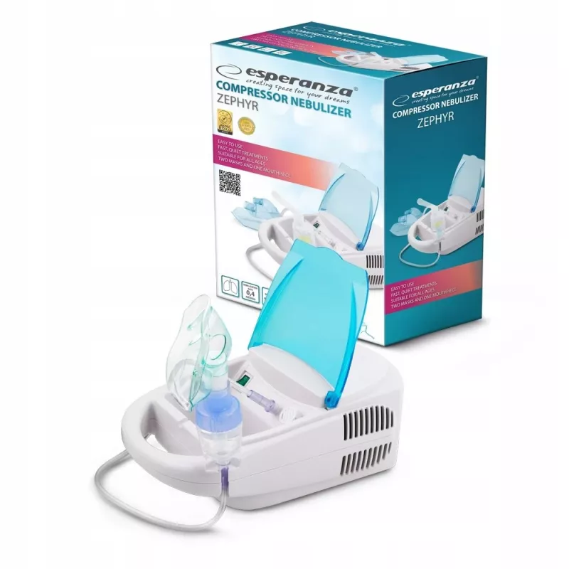 Stalinis tinklinis purkštuvas ESPERANZA ECN002 — 0,4 ml/min purškimas, 10 ml talpa, suaugusiųjų ir vaikų kaukės, kandiklis, 220 V