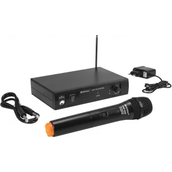 Belaidė mikrofono sistema Omnitronic VHF-101 212,35 MHz VHF imtuvas ir rankinis siųstuvas
