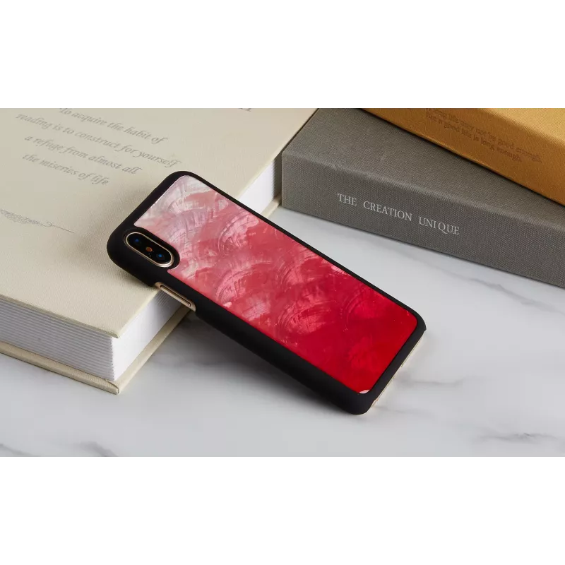 iKins apsauginis dėklas iPhone XS / XS S — rožinis ežeras ir juoda, polikarbonatinis