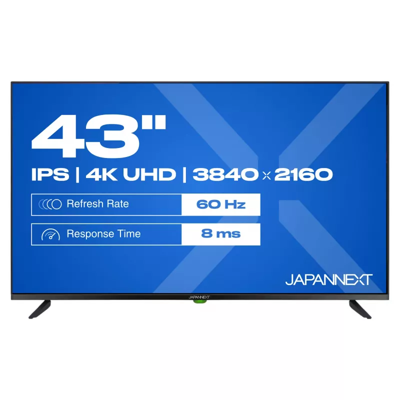 109,2 cm (43 inch) JAPANNEXT JN-IPS430UHD60F 4K IPS 60Hz HDMI USB WLAN Garsiakalbiai Juodas