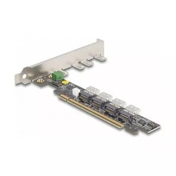 DeLOCK PCI Express x16 kortelė su 4 vidiniais SFF-8654 4i NVMe prievadais (bifurkacija)