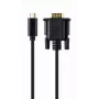 Gembird A-CM-VGAM-01 USB-C į VGA kištukas adapterio kabelis, 1920x1080 60 Hz, 2 m, juodas