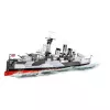 Konstrukcinis žaislas Cobi HMS Belfast 1:300 mastelio modelis COBI-4844, demonstruojamas istorinio Karališkojo laivyno lengvojo kreiserio modelis
