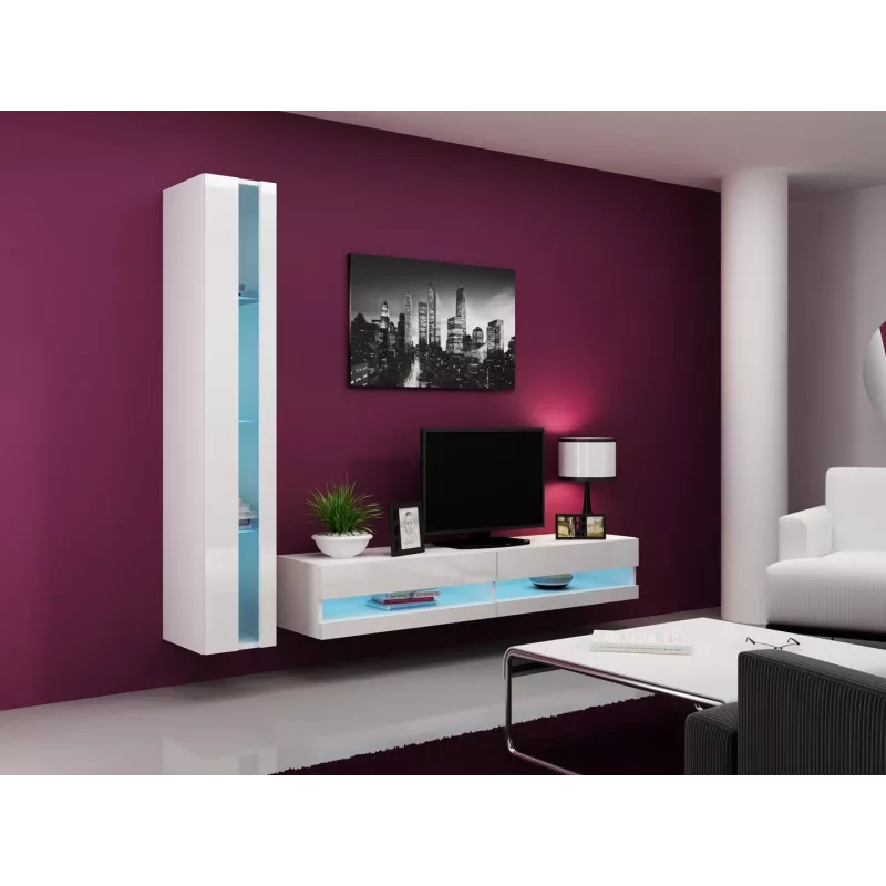 Cama lentynų blokas VIGO NEW 180/40/30 baltas/baltas blizgesys