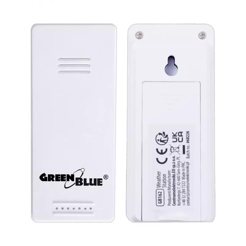 GreenBlue GB162 belaidė orų stotis, vidaus/lauko temperatūra, laikrodis, °C/°F pasirinkimas, nuotolis iki 60 m
