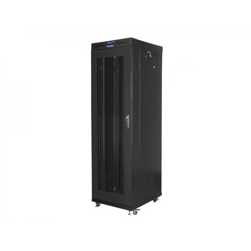 Spintelė serverinė LANBERG FF01-6842-23BL 42U laisvai pastatoma, 2127,5×600×800 mm, IP20, rakinama, su ratukais