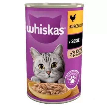 Šlapias kačių ėdalas Whiskas 400 g – vištienos skonis, suaugusioms katėms, skardinė