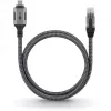Ethernet kabelis USB-C 3.2 Gen2 kištukas > RJ-45 kištukas, LAN adapteris juodas/sidabrinis, 2 m, pintas tekstilinis apvalkalas