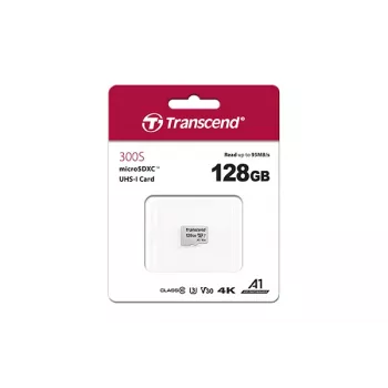 Transcend 128GB MicroSDXC SD300S atminties kortelė su adapteriu