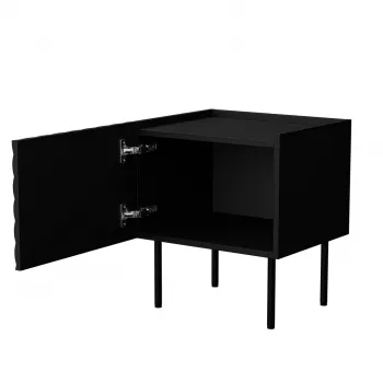 Nakties spintelė Cama meble LUCCA, 2 vnt., 47x40x52 cm, juoda, MDF/medžio drožlių plokštė