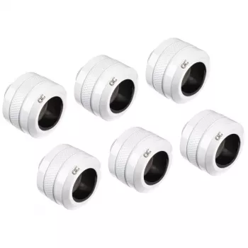 Alphacool 17484 jungtis, žalvarinė, balta, 23 mm aukštis, 26 mm skersmuo, pakuotė po 6 vnt.