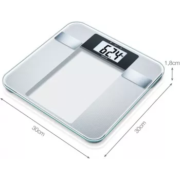 Beurer BG 13 Square Grey, Transparent – asmeninės elektroninės svarstyklės