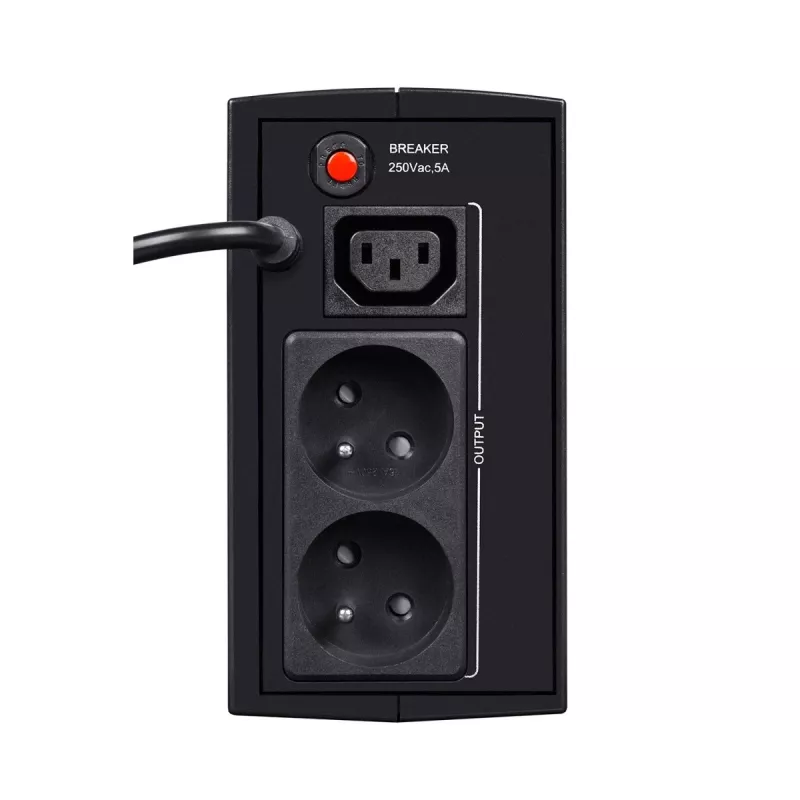 EVER DUO 350 AVR T/DAVRTO-000K35/00 line-interactive bokšto tipo UPS, 350 VA / 245 W, 1x IEC C13 + 2x Schuko, 12 V 5 Ah baterija, juodas