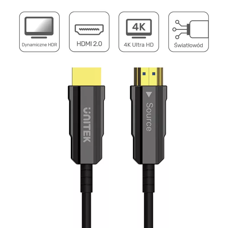 HDMI kabelis UNITEK C11072BK-10M 10m 18 Gbit/s juodas