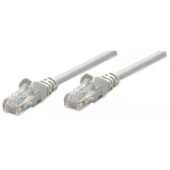 Intellinet tinklo jungiamasis laidas, Cat5e, 1 m, pilkas, CCA, U/UTP, PVC, RJ45, paauksuoti kontaktai, su apsauga nuo užkabinimo, su batu, viso gyvenimo garantija