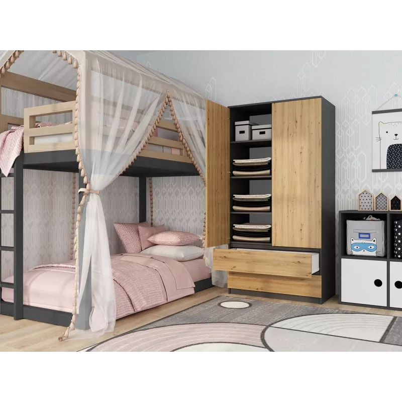 Topeshop SZAFA MALWA AN/AR K bedroom wardrobe/closet 5 shelves 2 durelės(s)