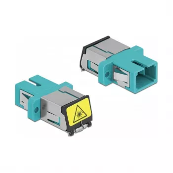 Optiminis skaidulų movos jungtis DeLOCK 86890 SC Simplex moteriška į SC Simplex moteriška, daugiamodė, aqua