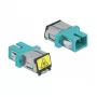 Optiminis skaidulų movos jungtis DeLOCK 86890 SC Simplex moteriška į SC Simplex moteriška, daugiamodė, aqua
