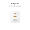 LogiLink PA0367 dvigubas USB-C sieninis įkroviklis 65 W, baltas