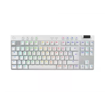 Logitech G Pro X TKL Lightspeed belaidė žaidimų klaviatūra, 2.4GHz/BT, taktiliniai jungikliai, balta