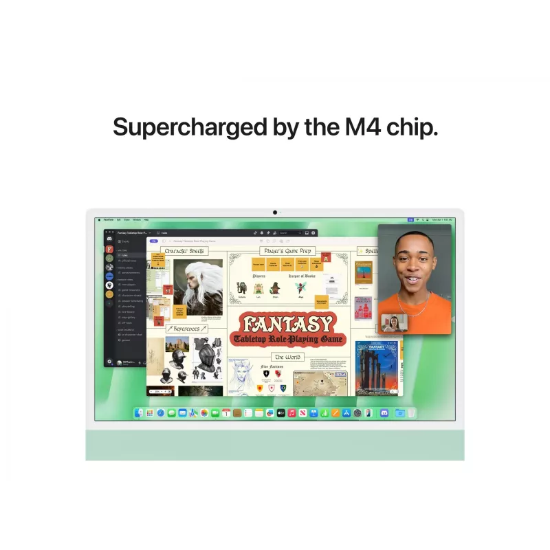 iMac 24 inch Retina 4.5K ekranas M4, Žalia, M4 (10-CPU/10-GPU), 16GB, 512GB, standartinis stiklas, Touch ID, vokiška, Gigabit Ethernet, Magic Mouse, MWV03D/A