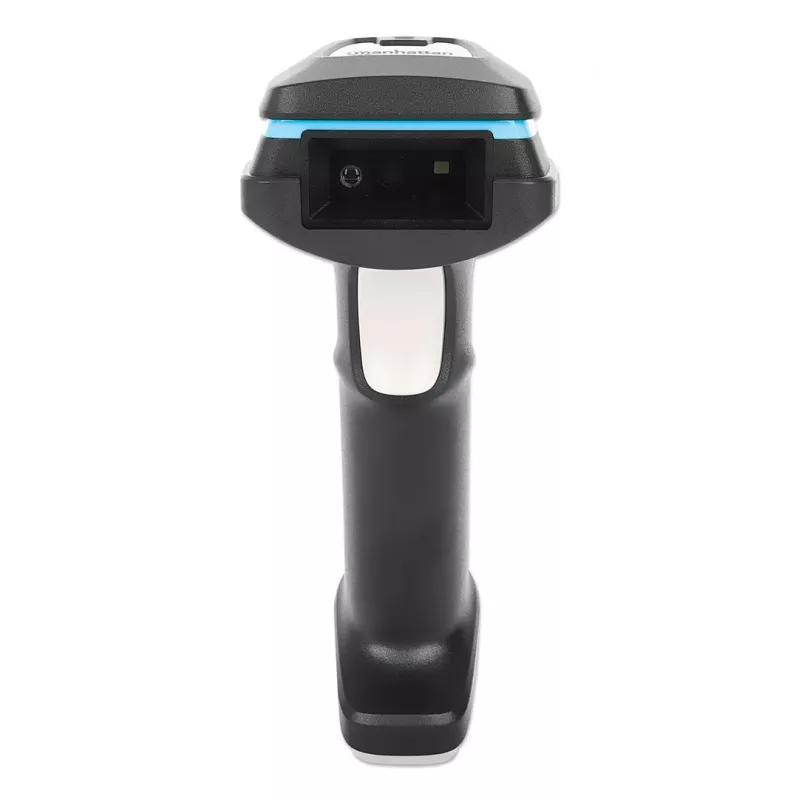 Manhattan 2D ilgo nuotolio LED brūkšninių kodų skaitytuvas, USB, 450 mm nuskaitymo gylis, maksimalus aplinkos apšvietimas 100 000 liuksų (saulės šviesa), palaikomos simbolikos – 1D (x21 versijos) ir 2D (x10 versijos), RJ45 į USB 1,8 m laidas (USB-A), juod