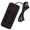 Maitinimo blokas MACLEAN MCE389 B — 6 lizdai, 4×USB-A + 1×USB-C, 110–240V, 2.1A, 2500W, 1.5 m laidas, juodas
