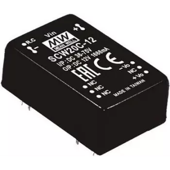 Maitinimo keitiklis MEAN WELL SCW20B-12 20 W, įėjimas 18–36 V, išėjimas 12 V