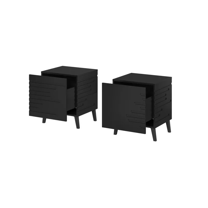 Naktinis staliukas cama meble NOVA 44x40x52 cm matinė juoda – 1 stalčius, 16 mm korpusas