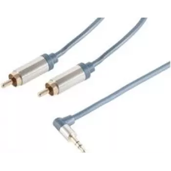 Garso kabelis ShiverPeaks SP-PROFESSIONAL 0,75 m 3,5 mm 2 x RCA mėlynas chromuotas