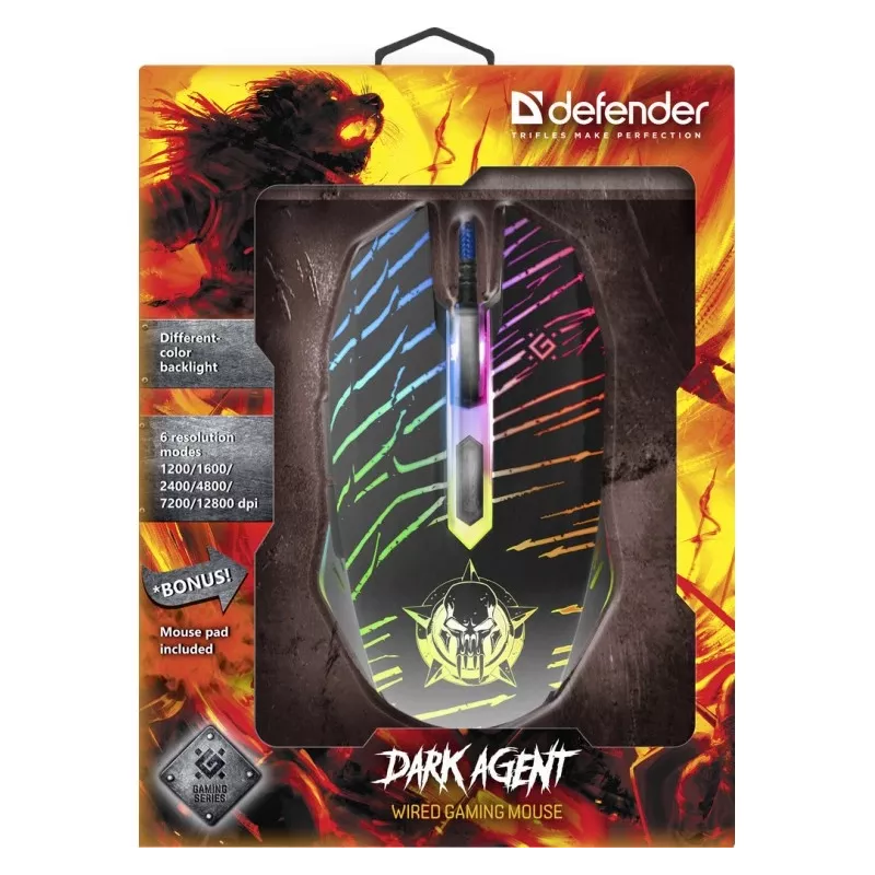 Defender DARK AGENT GM-590L USB Type-A laidinis žaidimų pelė