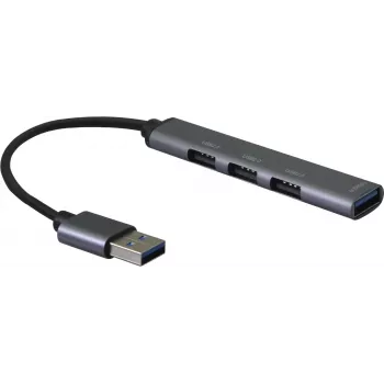 USB šakotuvas helos HUB 4in1 USB-A 3.0 su 3x USB-A 2.0 prievadais