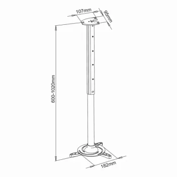 Sbox lubinis projektoriaus laikiklis PM-102XL, iki 336 mm, 15 kg