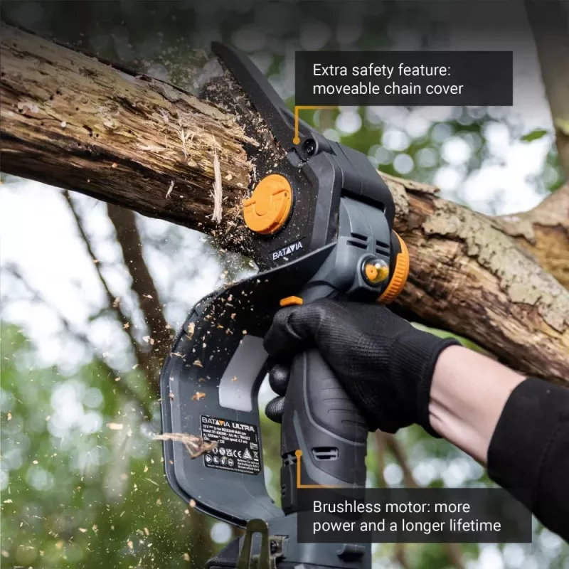 Batavia 18V Nexxsaw belaidis šepečių variklio vienos rankos grandininis pjūklas V3 Ultra, be akumuliatoriaus ir įkroviklio, 17,78 cm