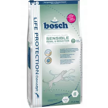 Sausas šunų ėdalas Bosch LPC Sensible Renal Reduction Low-Protein 11,5 kg – suaugusiems vidutinių veislių šunims, vištienos skonio, 13,5% baltymų
