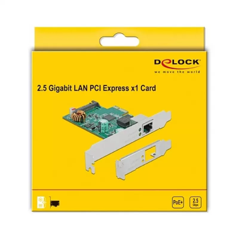 PCI Express x1 kortelė DeLOCK RTL8125 2.5 Gigabit LAN PoE+