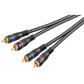 Wentronic Goobay garso laidas – kompozitinis audio – RCA (S) į RCA (S) – 1,5 m – dvigubai ekranuotas koaksialinis laidas – juodas (50032)