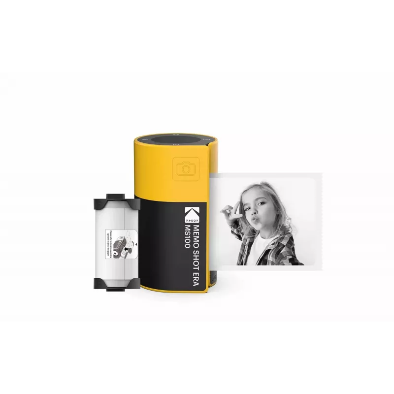 Kodak Memo Shot Era MS100 momentinė kamera ir etikečių spausdintuvas, geltona