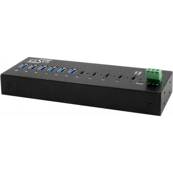 EXSYS GmbH 10 prievadų USB 3.2 Gen 2x1 metalinis HUB, 4x USB-C + 6x USB-A (EX-12280HMS)