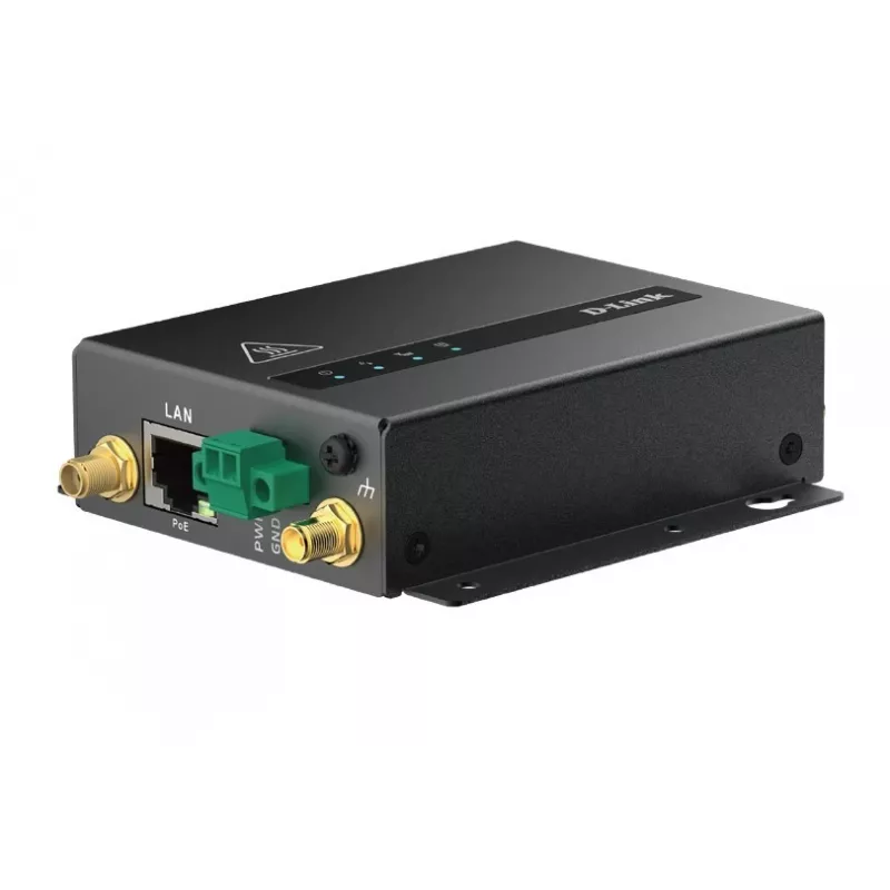 D-Link 5G M2M VPN PoE+ modeminis maršrutizatorius, RJ45, išorinė antena, IEEE 802.3at, juodas, 48–57 V, -30–70 °C