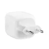 Greitasis AC sieninis įkroviklis Belkin WCH020KQ2MWH-B6 — 2x USB‑C, 2 m integruotas laidas, baltas